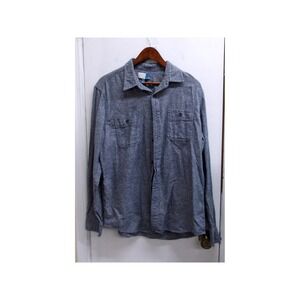 14th & Union Men's Button Up Shirt Blue Heathered Size Large / #26205